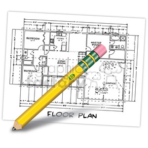 Architectural Floor Plan with Pencil