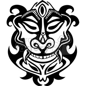 ancient tiki face masks clip art 011