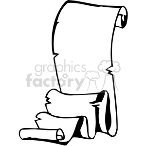 Clipart image of an ancient scroll with a tattered and rolled appearance.