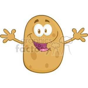 5176-Potato-Cartoon-Mascot-Character-With-Welcoming-Open-Arms-Royalty-Free-RF-Clipart-Image