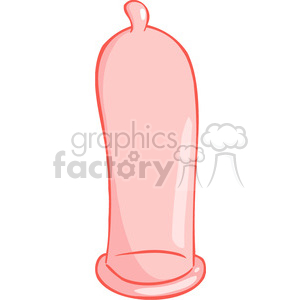 A comical clipart image of a cartoon-style condom with exaggerated features.