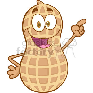 Peanut-Cartoon-Mascot-Character-Holding-A-Finger-Up