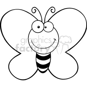 5611 Royalty Free Clip Art Smiling Butterfly Cartoon Mascot Character