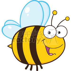 6544 Royalty Free Clip Art Cute Bee Cartoon Mascot Character