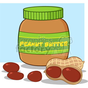 6596 Royalty Free Clip Art Peanut Butter Jar Cartoon Illustration
