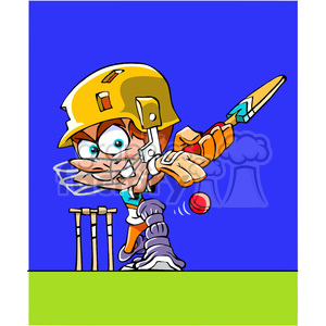   cartoon cricket player 