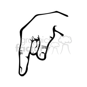   The clipart image depicts a hand gesture representing the letter 