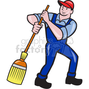 man sweeping broom frnt shape clipart #392377 at Graphics Factory.