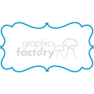 A decorative blue border frame clipart with a white background.