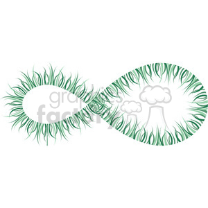An infinity symbol made of green grass clipart. The grass blades form the shape of the infinity loop, symbolizing nature, sustainability, and endless possibilities.