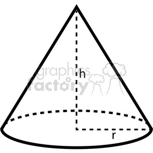geometry cone school math worksheet clip art graphics images