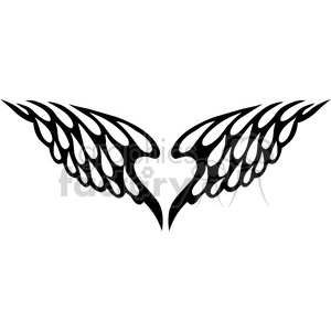 Clipart image featuring a pair of stylized angel wings in black, arranged symmetrically.