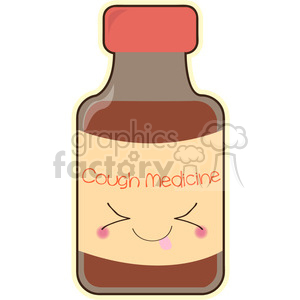 Cough Medicine cartoon character vector clip art image