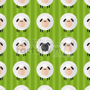 8235 Royalty Free RF Clipart Illustration Sheep Pattern Modern Flat Design Vector Illustration