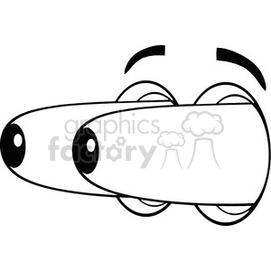   Royalty Free RF Clipart Illustration Black And White Surprised Cartoon Eyes 