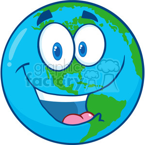   Royalty Free RF Clipart Illustration Happy Earth Cartoon Character 