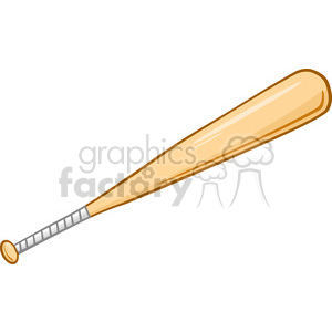 A clipart image of a wooden baseball bat with a wrapped handle.