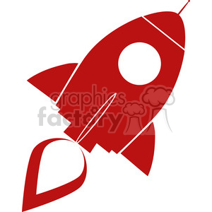 8307 Royalty Free RF Clipart Illustration Red Retro Rocket Ship Concept Vector Illustration