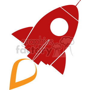8309 Royalty Free RF Clipart Illustration Red Retro Rocket Ship Concept Vector Illustration