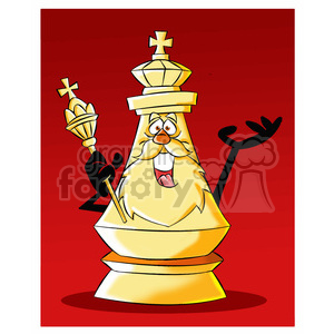   cartoon chess piece character king 