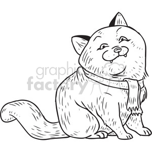   cat scarf vector illustration 
