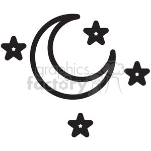   sky with moon and stars vector icon 