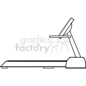 royalty free rf clipart illustration black and white cartoon illustration of empty treadmill vector illustration with text isolated on white