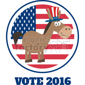 Donkey with Uncle Sam Hat - Vote 2016