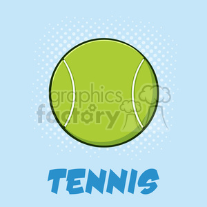 tennis ball cartoon vector illustration poster with text and background