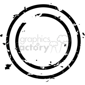 This clipart image features two concentric circles with a distressed, grunge texture. The black rings are irregular and appear scratched or worn.