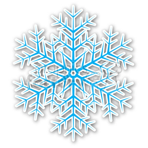 A decorative blue and white snowflake clipart image, often used for holiday themes and designs.