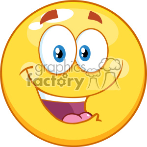   10457 Happy Yellow Emoticon Cartoon Mascot Character Vector 
