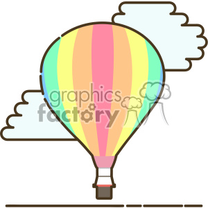 Hot air ballon flat vector icon design