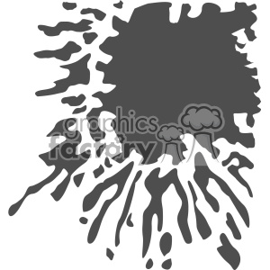 A black ink splatter clipart image on a white background, with irregular edges and dripping effects radiating outward.