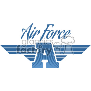 air force aviation wings vector logo template