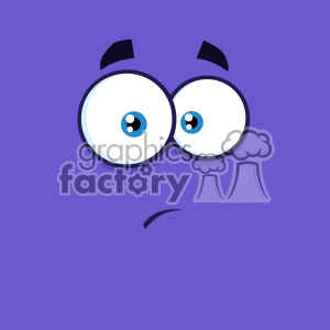 10884 Royalty Free RF Clipart Surprisingly Cartoon Funny Face With Expression Vector With Purple Background
