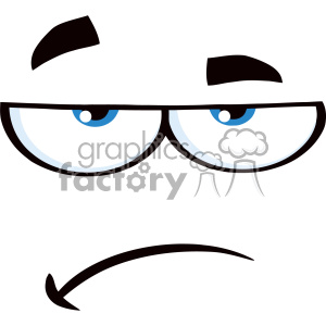 A humorous and comical cartoon face expressing sadness or depression.