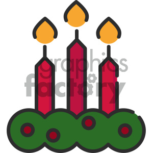   christmas candles vector icon 