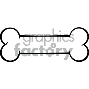 A simple black and white outline drawing of a bone.