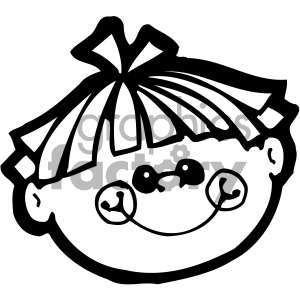 A cute, stylized clipart image of a young boy's face with a happy expression. The boy has a simple hairstyle and round cheeks.