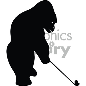 golfing gorilla vector art
