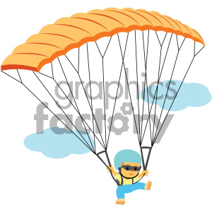 boy skydiving vector illustration