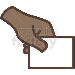 african american hand holding card vector icon