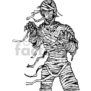 mummy skeleton illustration