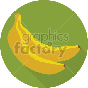 banana on green background flat icon clip art