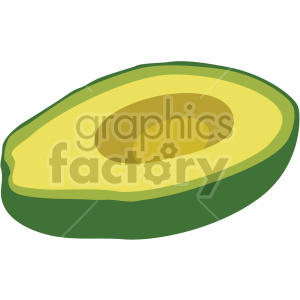 sliced avocado flat icon clip art