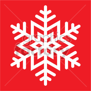 winter snowflake on red background vector clip art