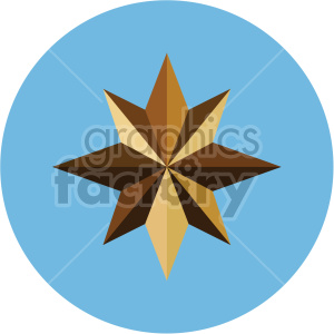 christmas north star on blue circle background icon