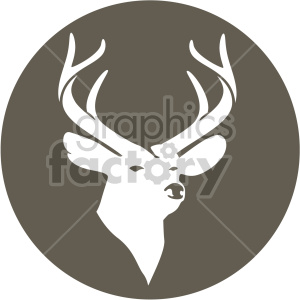 christmas reindeer on brown circle background icon