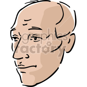 A clipart image of a bald senior man's face in profile view.